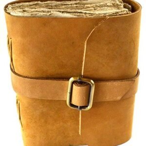 Tan Aged-Look Paper Journal With Buckle 4 1/2" x 6 1/2" 240 Pages Unlined