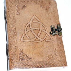 Triquetra Hand Tooled Leather Journal With Latch 5" x 7"