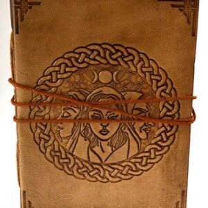 5" x 7" Triple Goddess Leather Blank Book w/ Cord