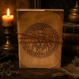 5" x 7" Triple Goddess Leather Blank Book w/ Cord