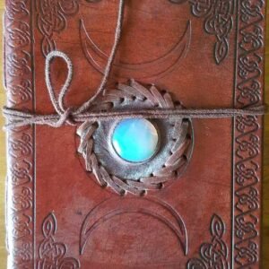 5" x 7" Triple Moon Embossed Leather Journal w/ Cord Closure
