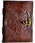 Fairy Moon Leather Blank Book w/ Latch 6" x 8"