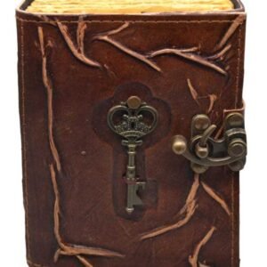 Embossed Leather Key Journal With Latch Closure