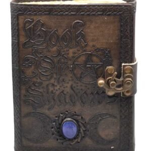 Aged-Look Book Of Shadows Journal With Latch And Blue Stone
