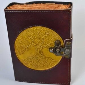 Tree Of Life Aged-Looking Leather Journal With Latch