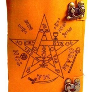 Tetragrammaton Aged-Looking Paper Leather Journal w/ Latch 4 1/2" x 6 1/2"