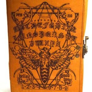 Moth & Ouija Board Aged-Look Leather Journal w/ Latch
