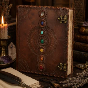 10" x 13" Chakra Leather Blank Book w/ Latch