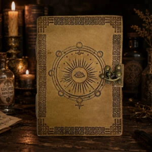 5" x 7" Moon Phase Embossed Leather Journal w/ Latch