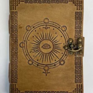 5" x 7" Moon Phase Embossed Leather Journal w/ Latch