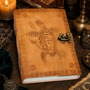 5" x 7" Turtle Embossed Leather Journal w/ Latch