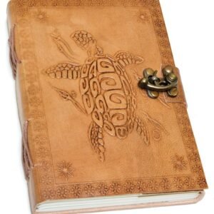 5" x 7" Turtle Embossed Leather Journal w/ Latch