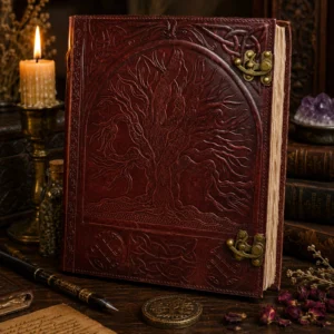 10" x 13" Tree Of Life Leather Blank Book With Latch