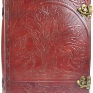 10" x 13" Tree Of Life Leather Blank Book With Latch