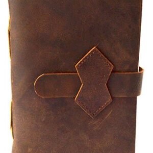 Brown Leather Journal w/ Strap 4 1/2" x 6 1/2" 240 Pages Unlined
