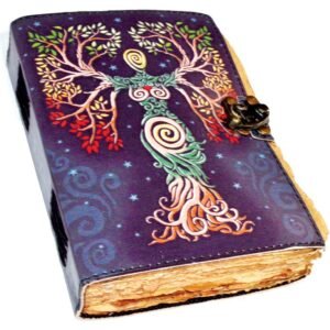 Goddess Aged-Looking Paper Leather Journal w/ Latch 4 1/2" x 6 1/2"