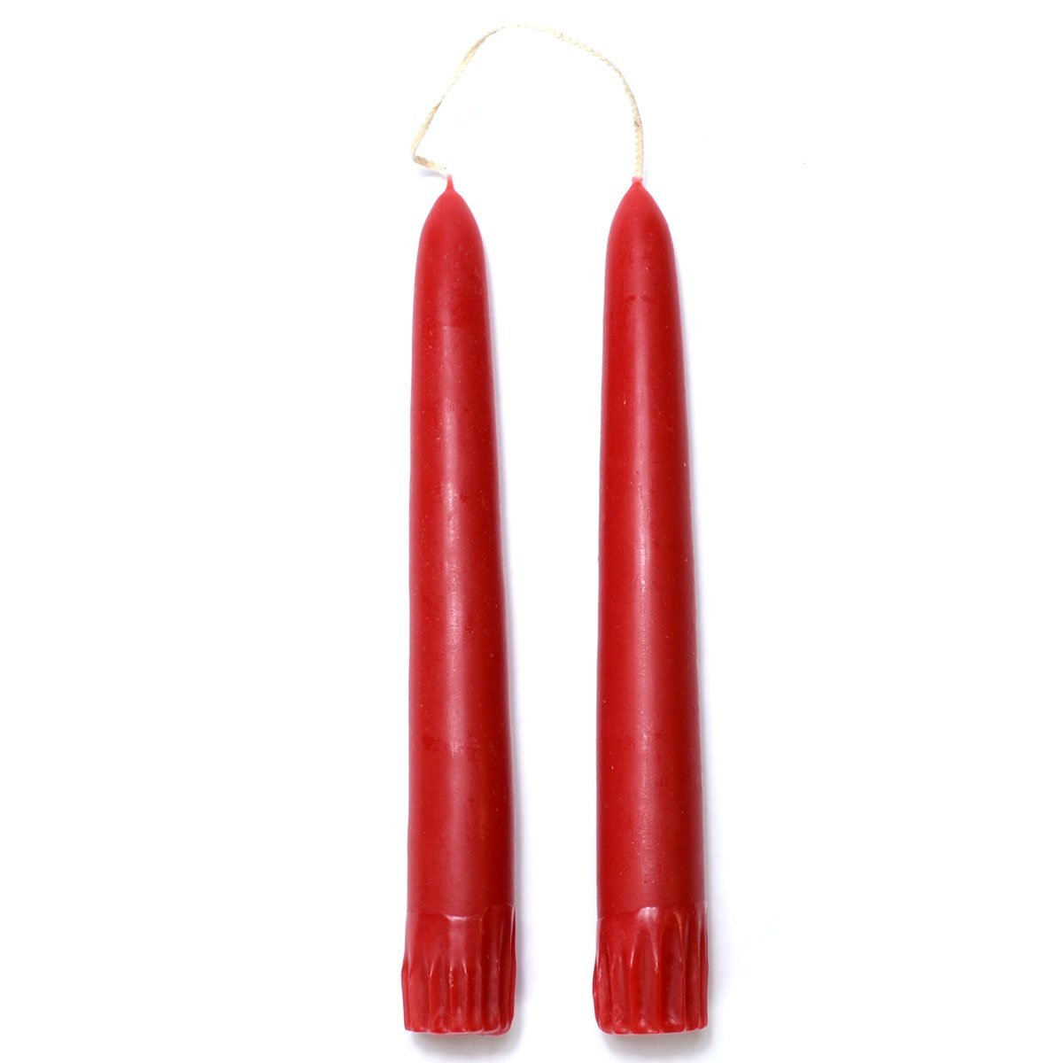 7" Light Red Taper Candle Pair
