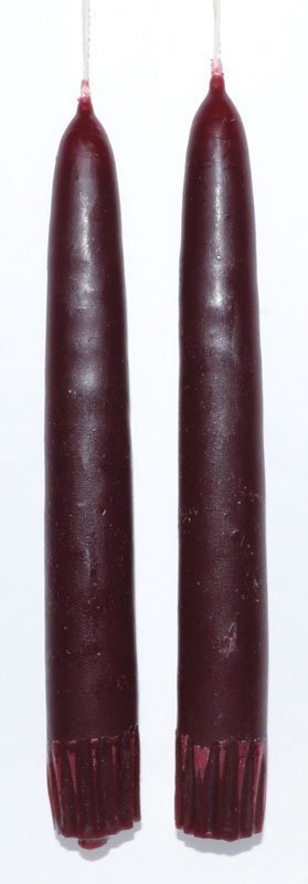 7" Dark Red Taper Candle Pair