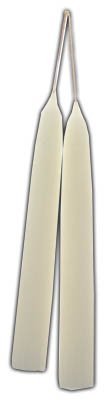 7" White Taper Candle Pair