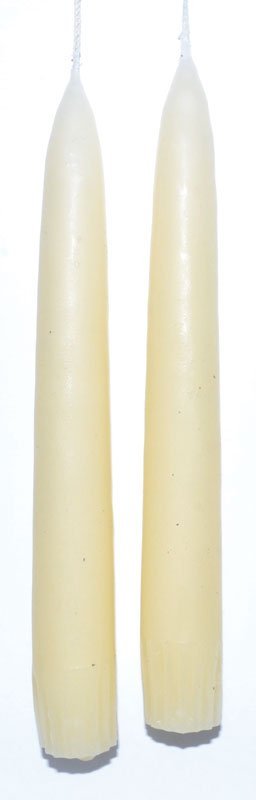 7" Antique White Taper Candle Pair
