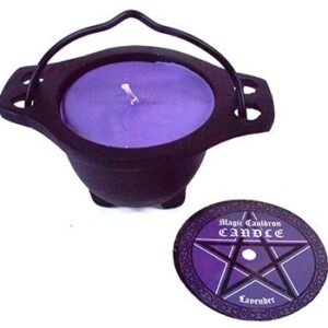 Lavender Candle in Cauldron 2 1/2"