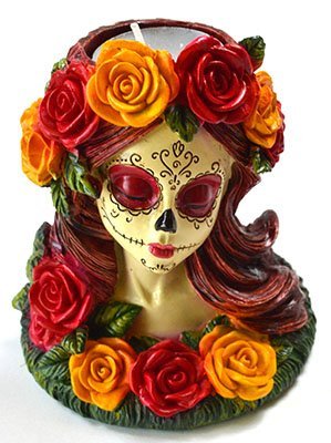 4" Day Of The Dead Tealight Holder