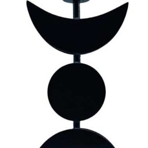 7" Triple Moon Iron Taper Candle Holder