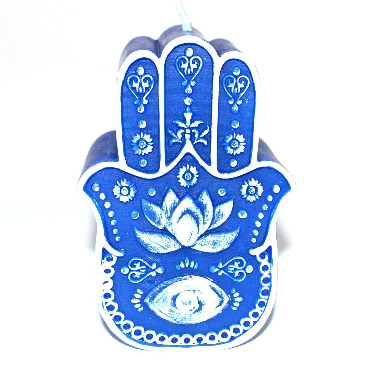 Blue Hand Of Fatima Figure Candle 5 1/2"