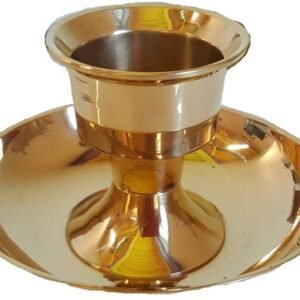 Brass And Crystal Taper And Pillar Candle Holder 5"