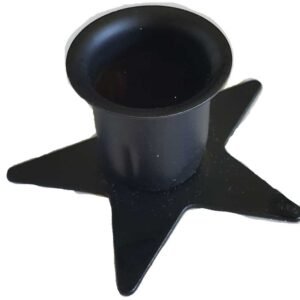 Pentagram Black Taper Candle Holder For C7 Candles