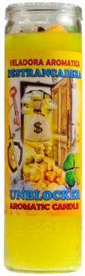 Unblocker Aromatic Yellow Jar Candle w/ Essential Oils And Embedded Tokens