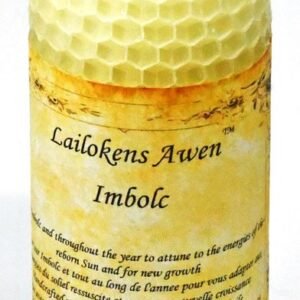 4" Imbolc Sabbat Lailokens Awen Beeswax Pillar Candle