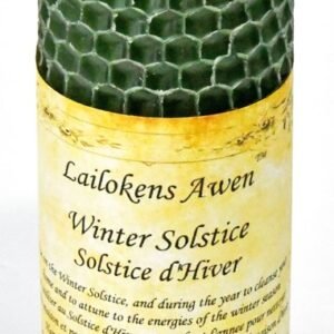 4 1/4" Winter Solstice Altar Beeswax Pillar Candle