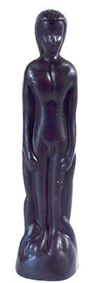 8" Black Male Figure Candle in Black Wax