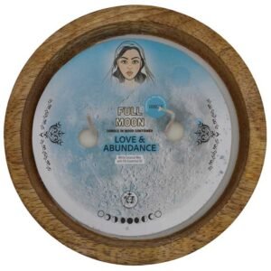 18 Hr Full Moon Love & Abundance Candle in Wooden Container 5"