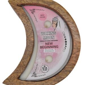 Waxing Moon New Beginning Two-Wick Candle in Wooden Container 4 3/4"