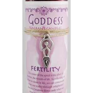 Fertility Pillar Candle With Goddess Necklace 6 1/4" x 2"