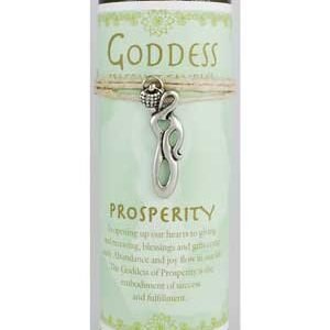 Prosperity Green Pillar Candle With Goddess Necklace 6 1/4" x 2"