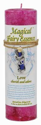 Love Pillar Candle With Fairy Dust Necklace 6 1/2" Tall