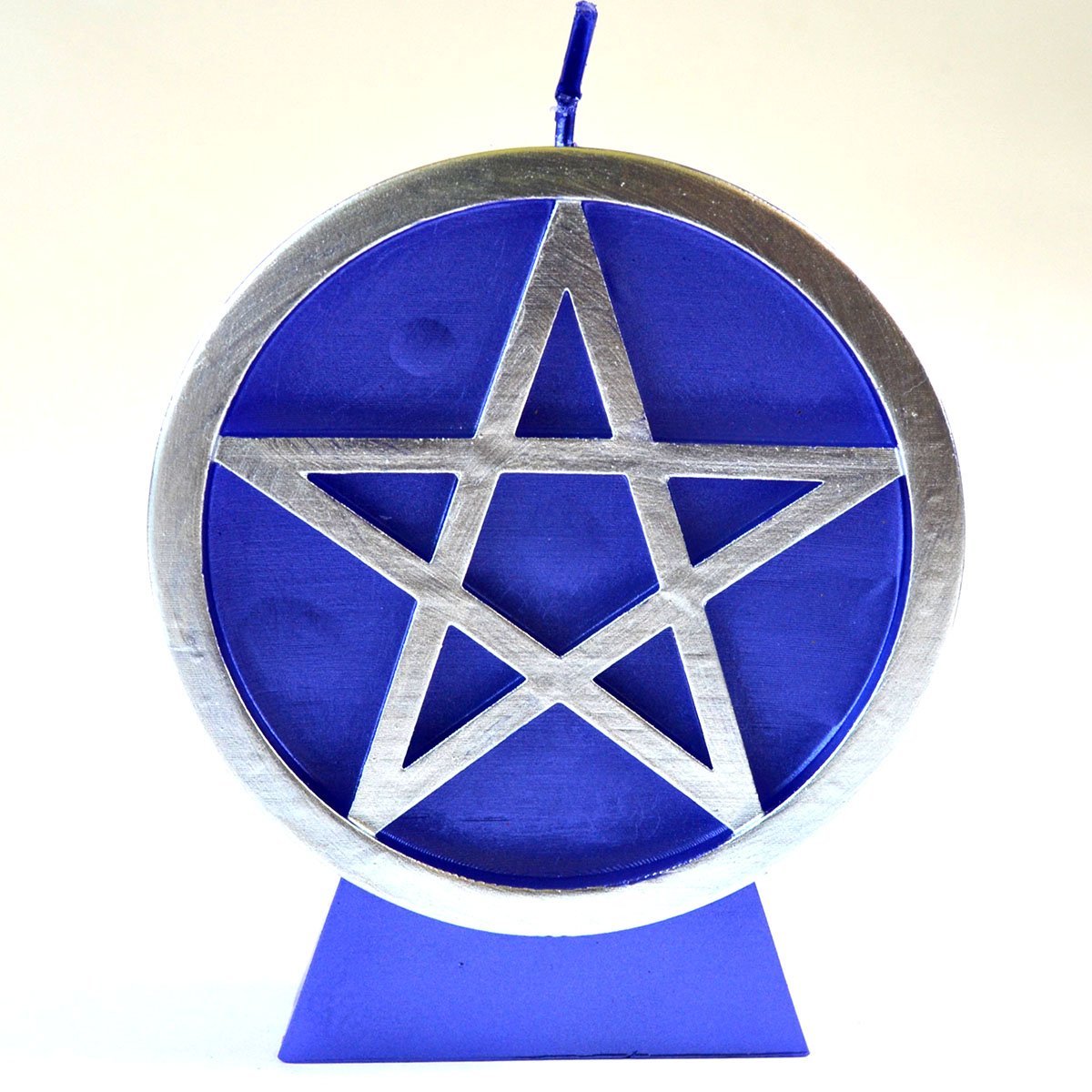 Purple Pentacle Figure Candle w/ Silver Detail 3.5"