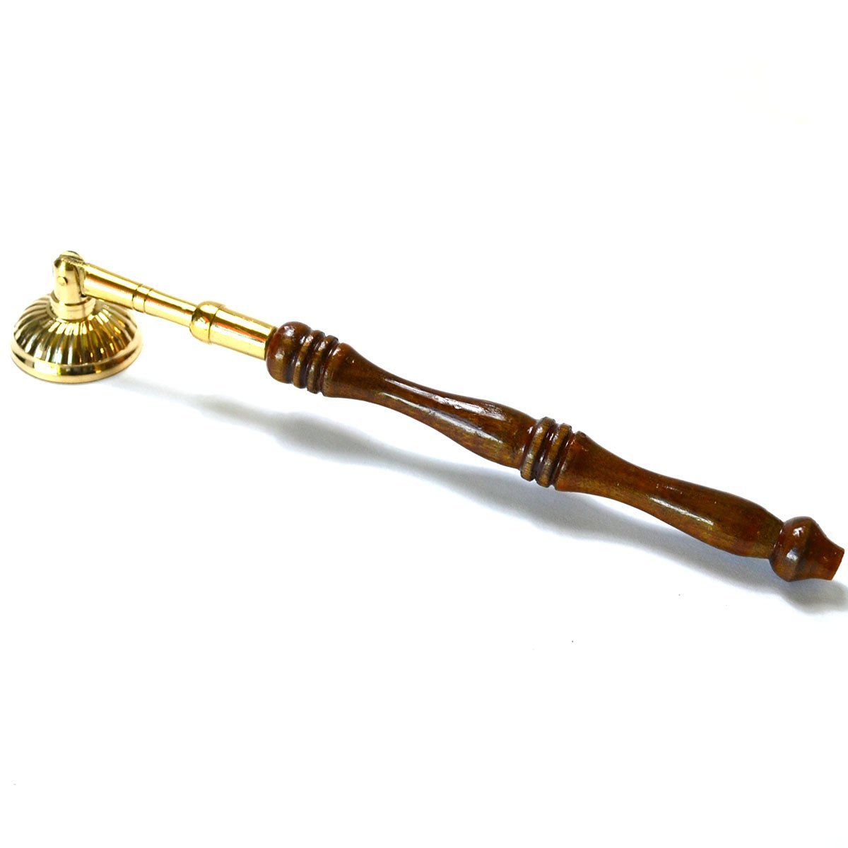 7 1/2" Brass Candle Snuffer With Wood Handle
