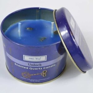 Destrancaders Unlock Quartz Tin Candle With Crystal Chips 120 Gm