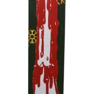 Set Of 2 Red Drip Candles 9 1/2"