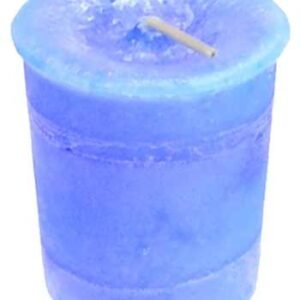 Throat Chakra Crystal Votive Candle w/ Informational Card