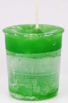 Abundance Herbal Lt Green Votive Candle