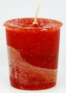 House Warming Herbal Votive Candle - Red Brown