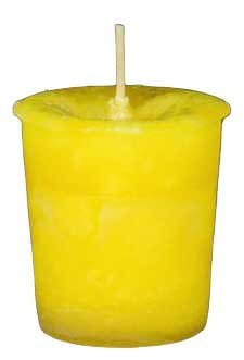 Yellow Herbal Votive Candle For Joyful Reflection