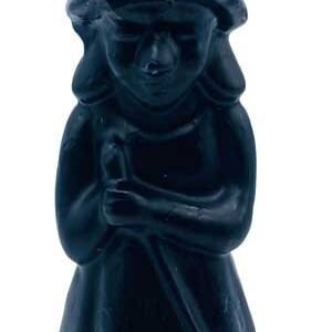 8" Black Witch Figure Candle w/ Pumpkin