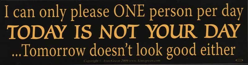 I Can Only Please One Person Per Day Sticker
