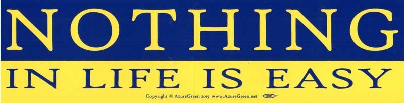 Nothing in Life Is Easy Bumper Sticker